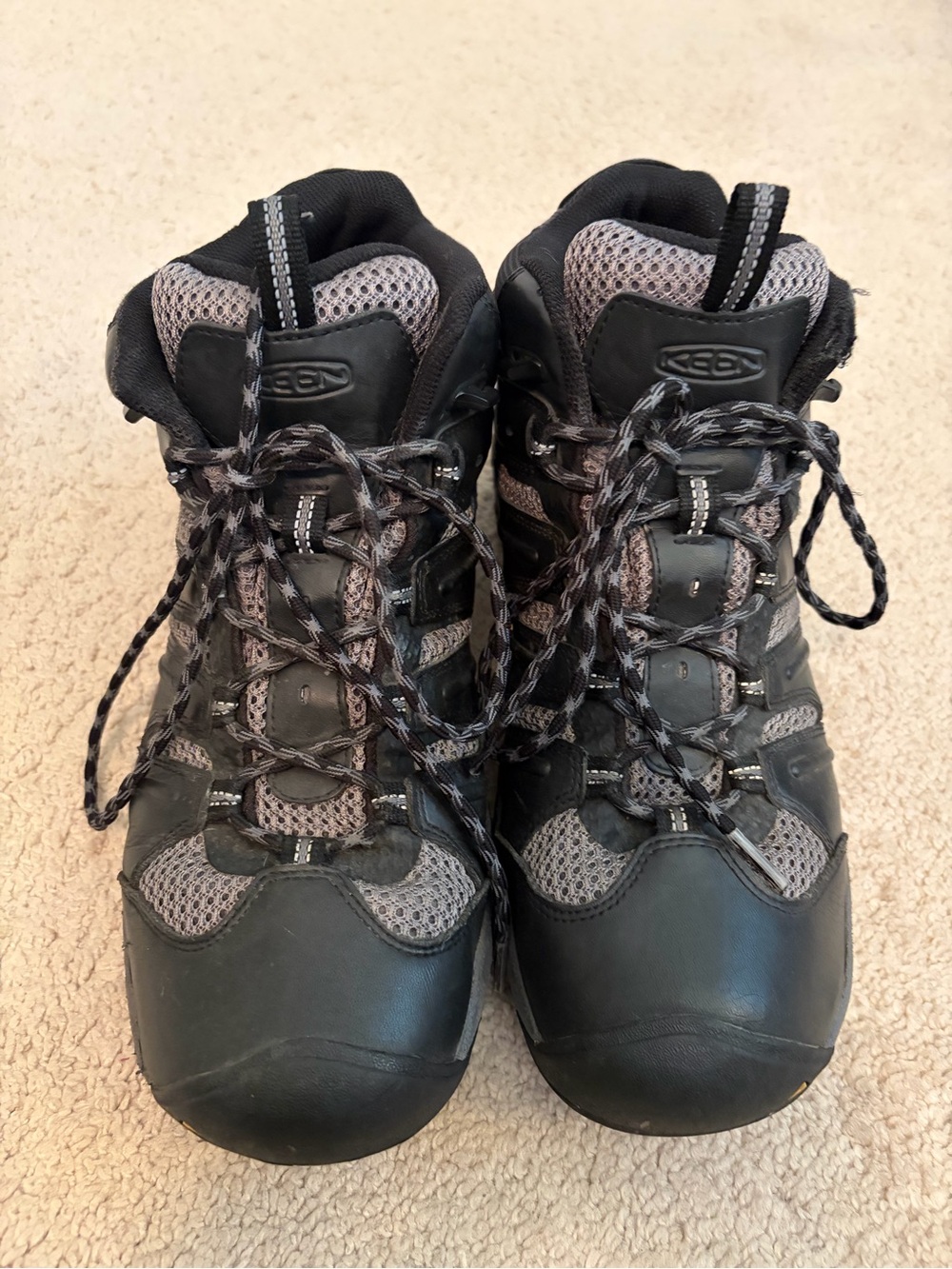 KEEN Koven Mid Waterproof Hiking Boots Black Gray Men Sz 11.5 M GORPCORE 1020210